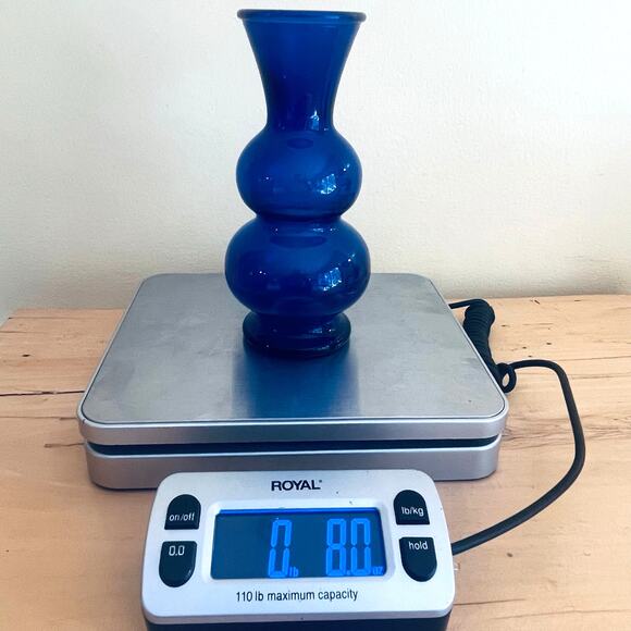 Vtg Cobalt Blue 6 1/4 Beehive Bubble Design Vase Bud Vase - Picture 5 of 6